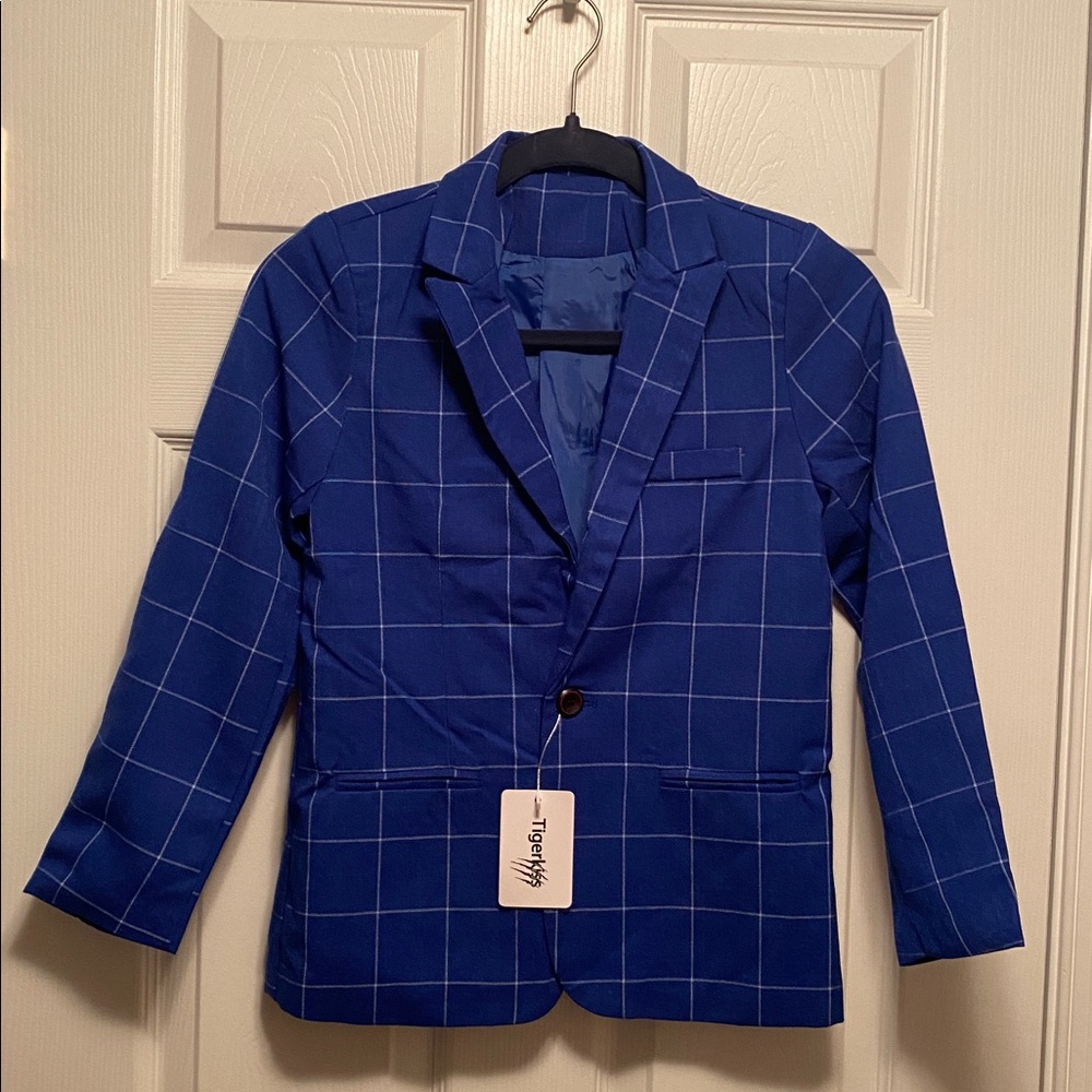 Tigerkiss Blue Boys Checkered 6 Piece Suit Set…size 150 - Picture 3 of 10